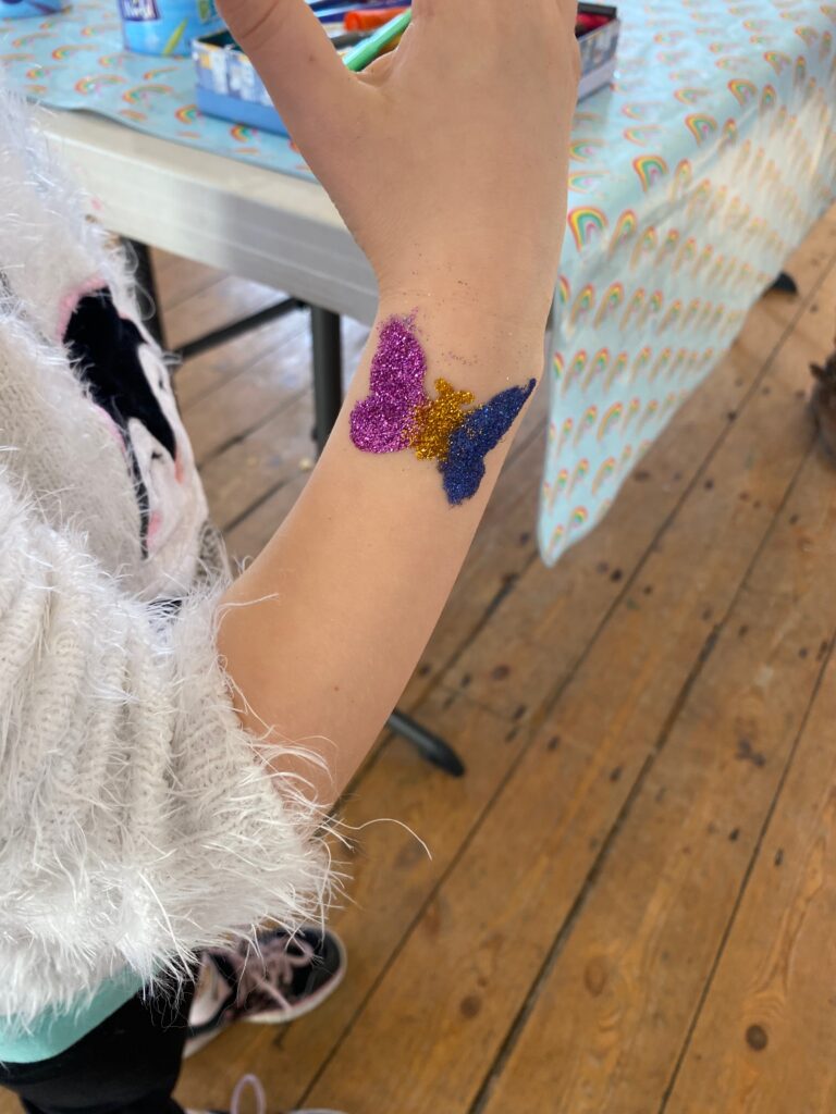 Butterfly glitter tattoo