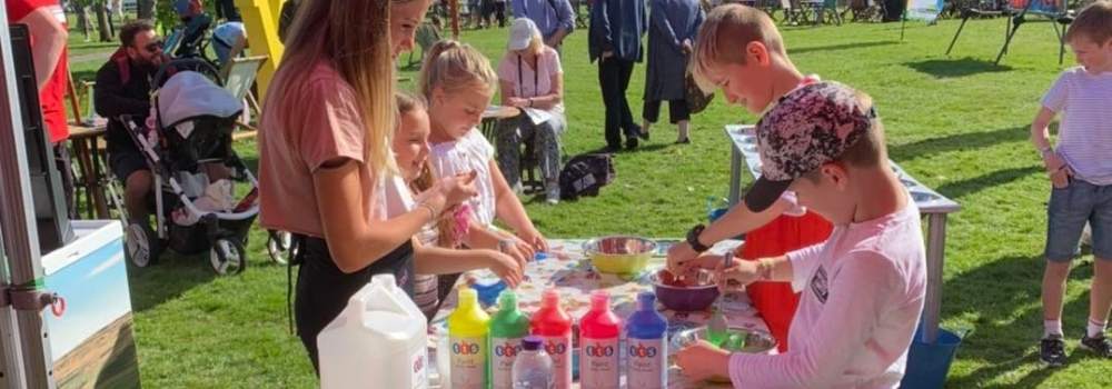 crafting fun at a summer event for children